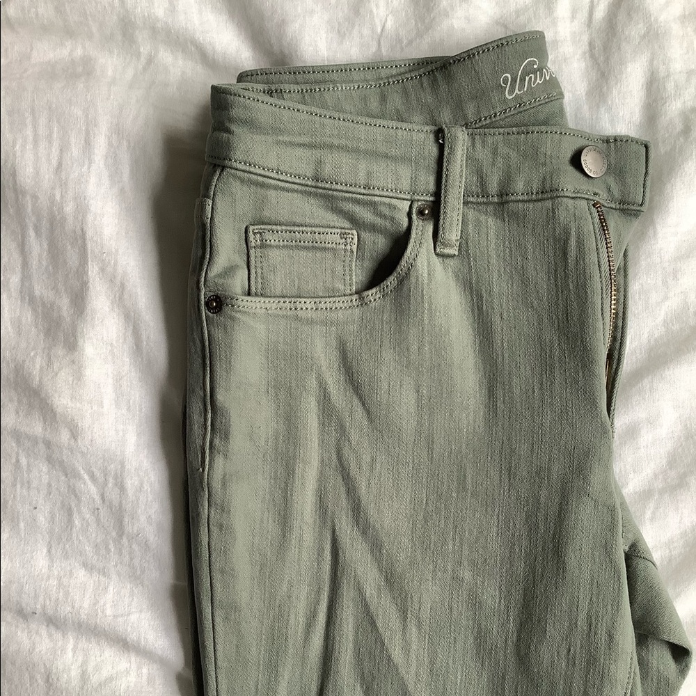 Green denim jeans